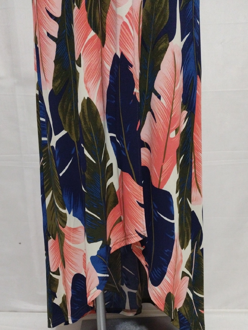 Venus Tropical Leaf Print Off Shoulder High Low Maxi Dress M Resort Vacation - Picture 6 of 16